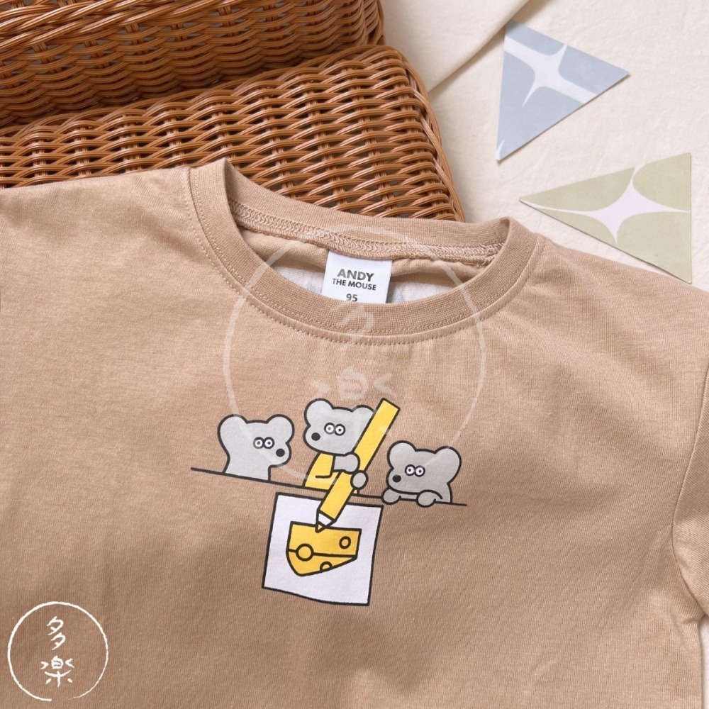 生日慶｜現貨 80 95cm｜ANDY the mouse 松本seiji聯名短袖T恤。日本童裝 寶寶上衣 多樂選物-細節圖2