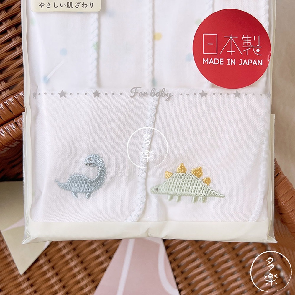 ｜現貨｜🇯🇵日本製刺繡紗布巾6入組。紗布小方巾 嬰兒紗布巾 日本母嬰用品 多樂選物-規格圖7