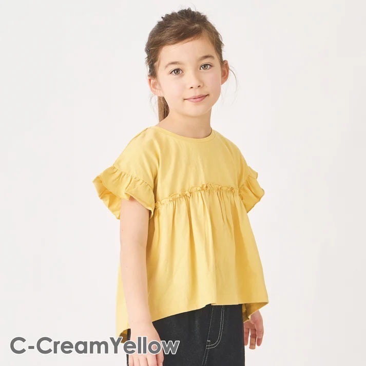 ｜現貨 120cm｜ever closet 女童荷葉裝飾上衣。日本童裝 女寶女童衣服 女孩上衣 多樂選物-細節圖2