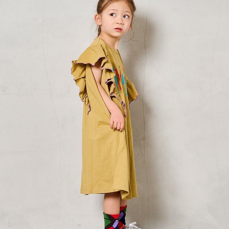 ｜現貨 110cm｜MARKEY’S 女童荷葉袖洋裝。日本童裝 女寶洋裝 美國棉 多樂選物-細節圖5