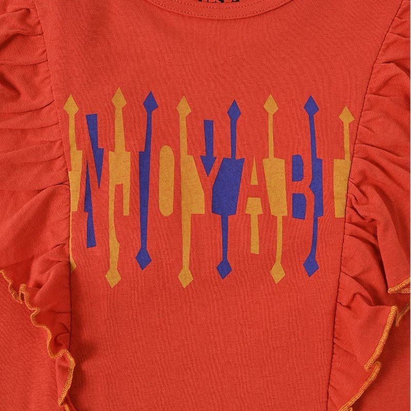 短袖洋裝｜現貨 110cm｜MARKEY＇S 女童荷葉袖洋裝。日本童裝 女寶洋裝 美國棉 多樂選物-規格圖11