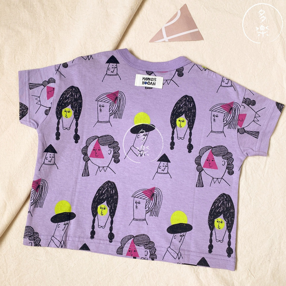 ｜現貨 80-100cm｜MARKEY＇S 幾何大頭短袖上衣。日本童裝 純棉T恤 寶寶上衣 防走私穿搭 多樂選物-細節圖2