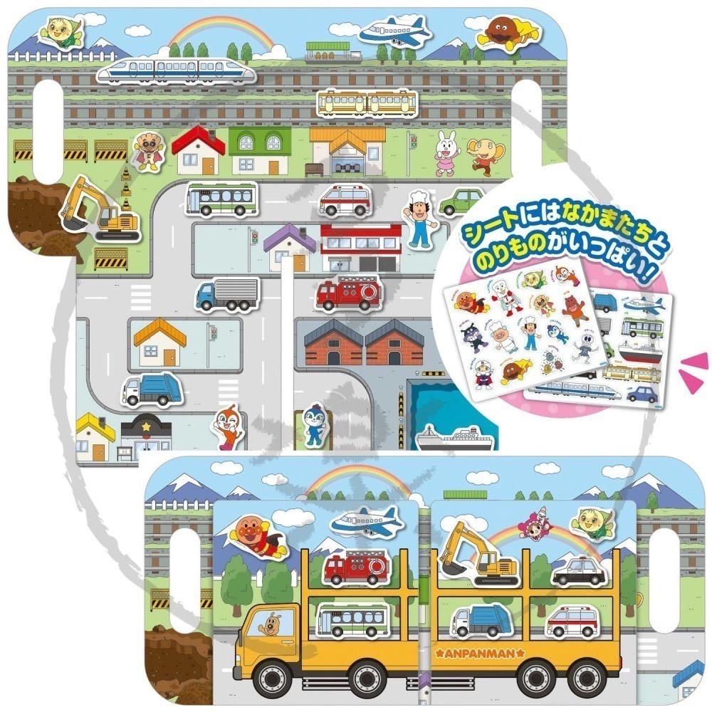 ｜現貨｜麵包超人貼紙書，3款可選。可反覆黏貼 動物 食物 汽車 泡棉貼紙 攜帶貼紙書 多樂選物-細節圖6