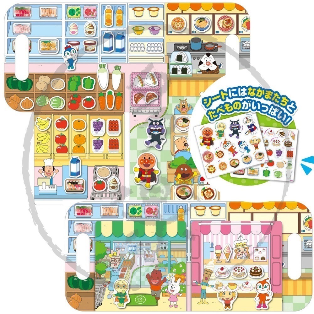 ｜現貨｜麵包超人貼紙書，3款可選。可反覆黏貼 動物 食物 汽車 泡棉貼紙 攜帶貼紙書 多樂選物-細節圖7