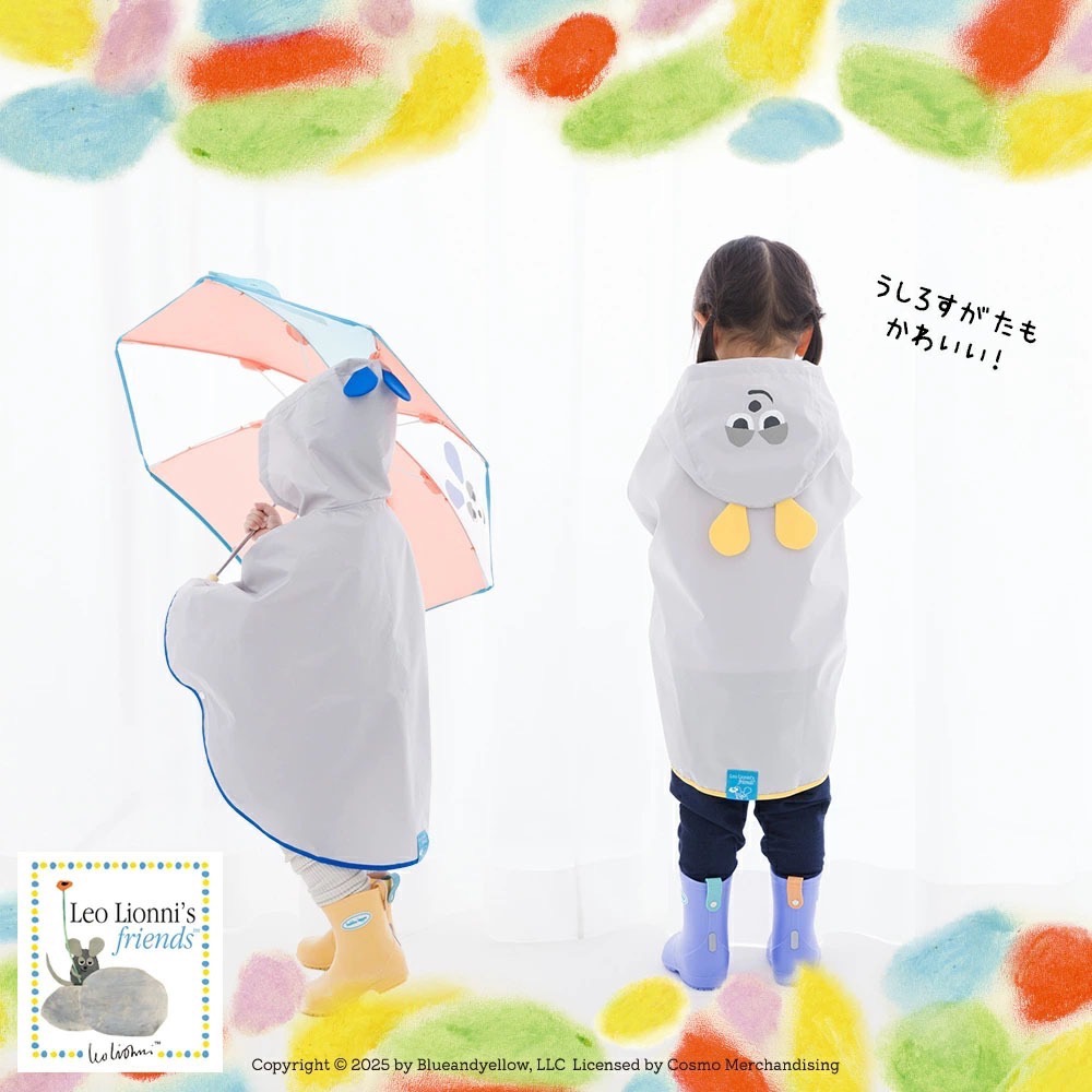 ｜90cm｜田鼠阿佛斗篷式兒童雨衣(附收納袋)。日本連線 官方正品 多樂選物-細節圖7
