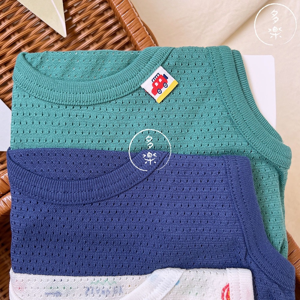 ｜現貨 80cm｜網眼無袖包屁衣3件組。日本西松屋代購 西松屋包屁衣 寶寶透氣洞洞衣 多樂選物-細節圖2
