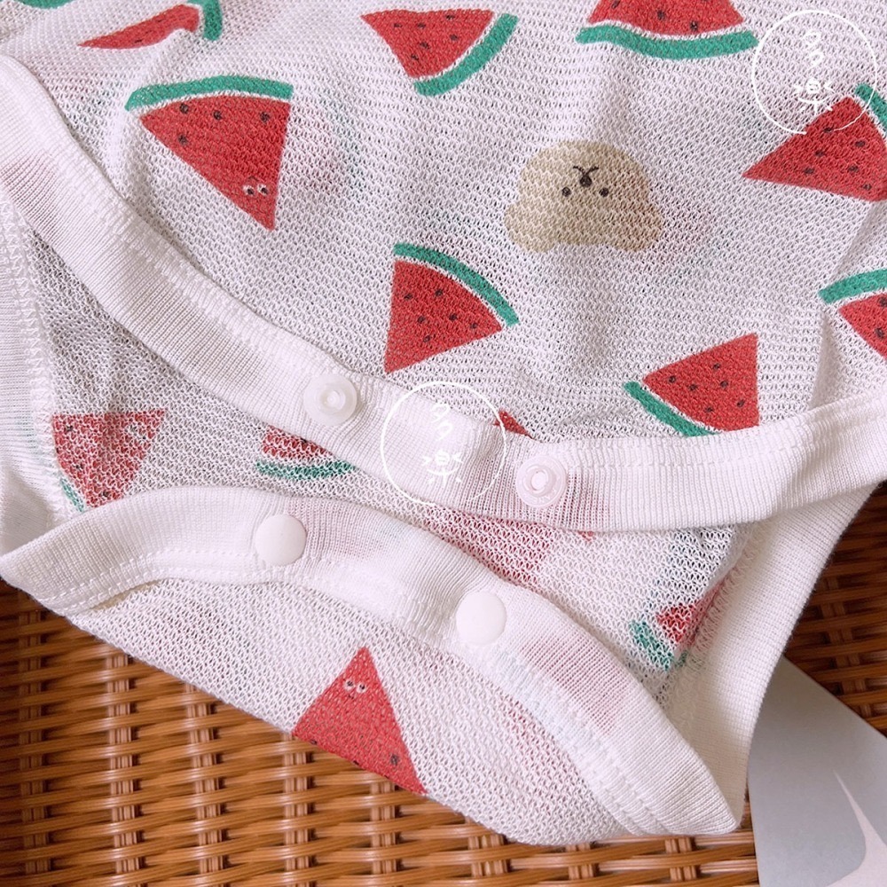 ｜現貨 80cm 90cm｜無袖包屁衣4件組。日本西松屋代購 西松屋包屁衣 乾爽透氣 西瓜包屁衣 多樂選物-細節圖4