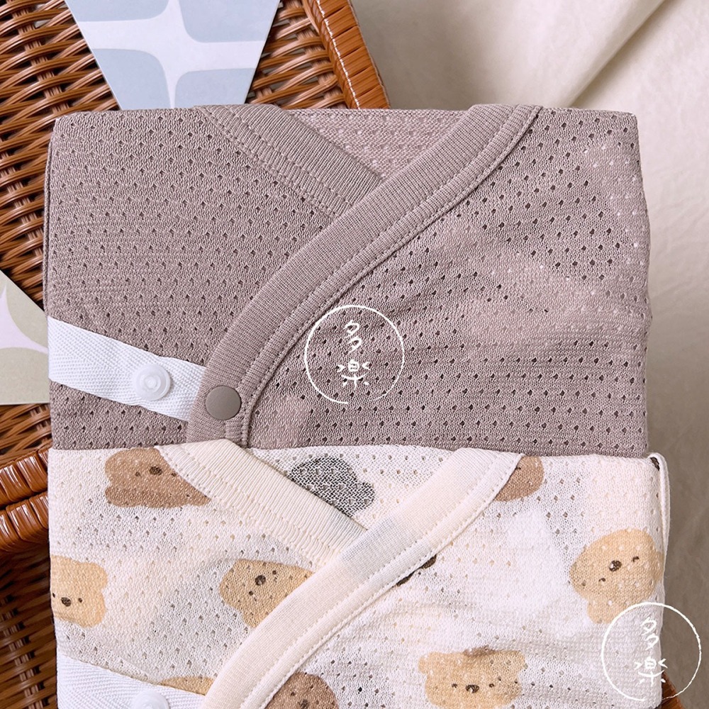 ｜現貨 60cm 70cm｜無袖網眼開襟包屁衣2件組。日本西松屋代購 西松屋包屁衣 透氣洞洞衣 多樂選物-細節圖2