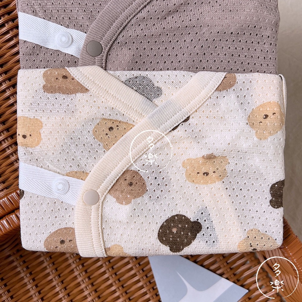｜現貨 60cm 70cm｜無袖網眼開襟包屁衣2件組。日本西松屋代購 西松屋包屁衣 透氣洞洞衣 多樂選物-細節圖3