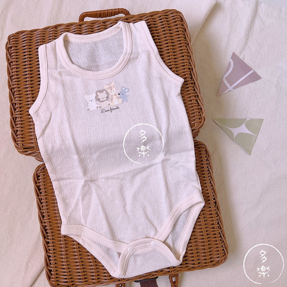 ｜現貨 70cm 80cm｜純棉無袖包屁衣2件組。日本童裝代購 cottoli包屁衣 男寶包屁衣 多樂選物-細節圖6