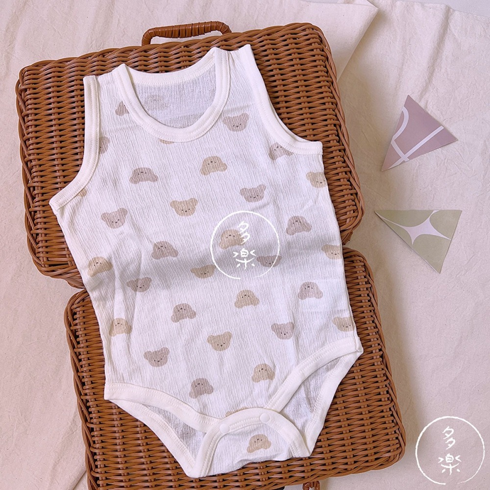 ｜現貨 70cm 80cm｜純棉無袖包屁衣2件組。日本童裝代購 cottoli包屁衣 男寶包屁衣 多樂選物-細節圖7
