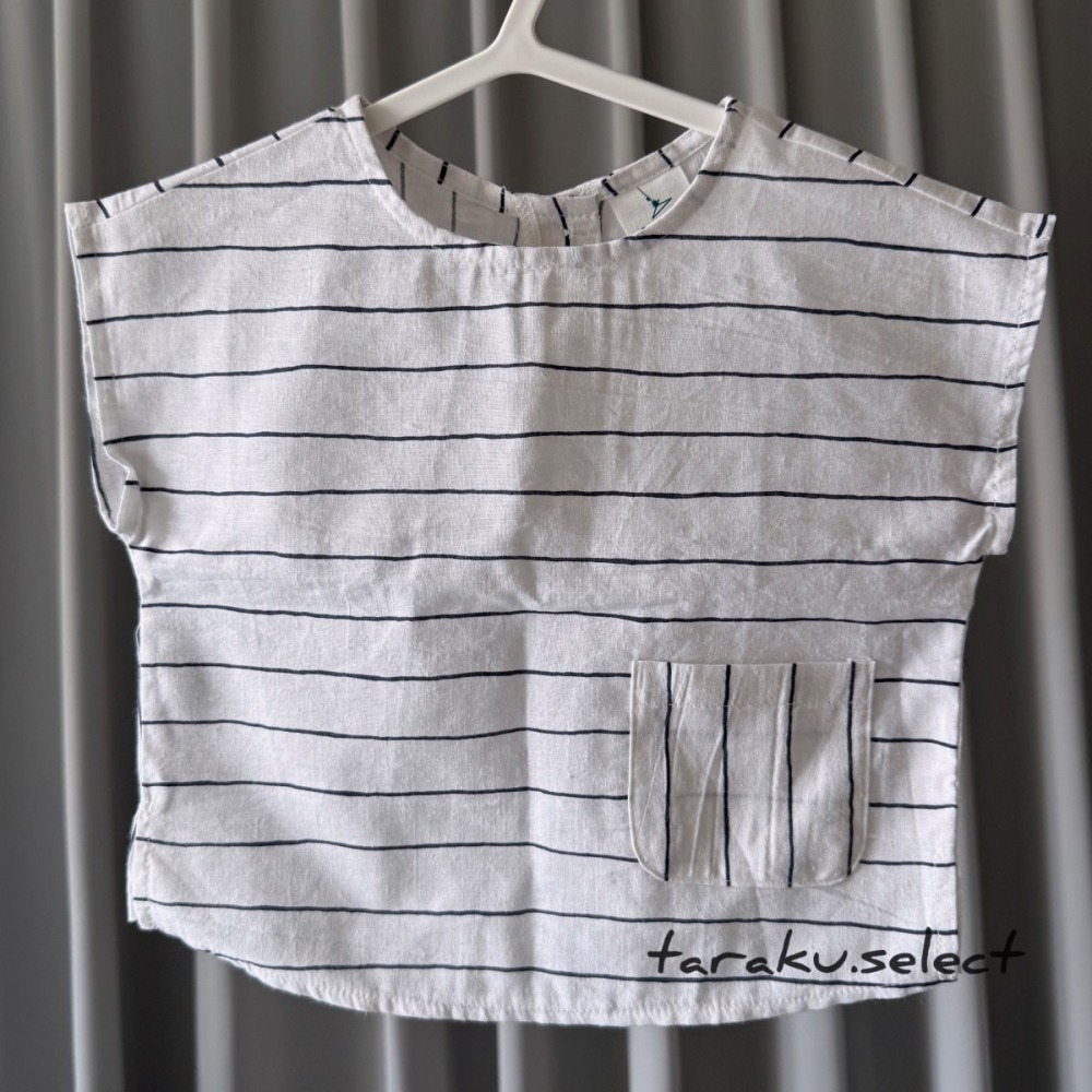 ｜現貨 80~90cm｜韓國童裝 條紋口袋套衫。男童女童穿搭 韓國直送 多樂選物-細節圖5