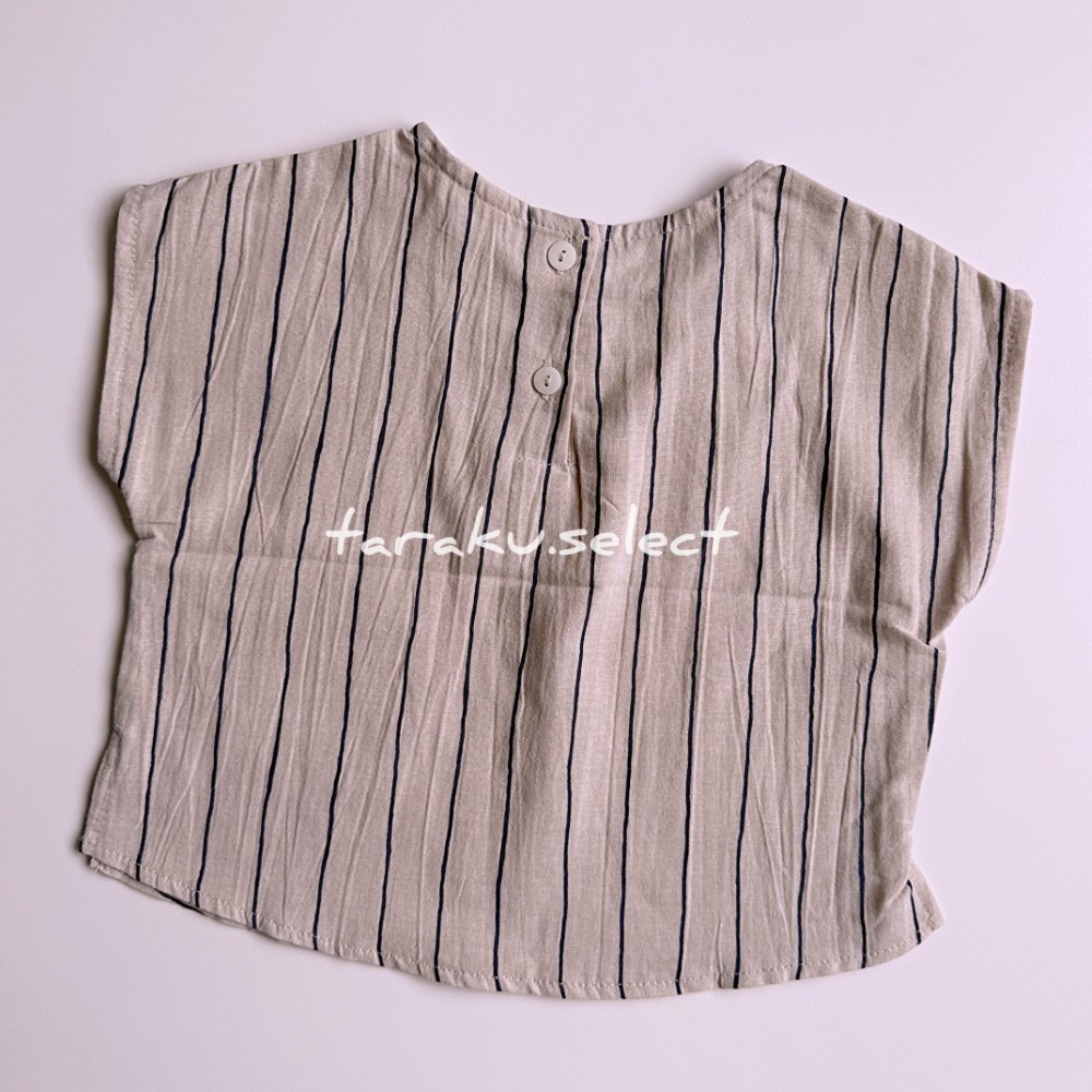 寶寶短袖上衣｜現貨 80~90cm｜韓國童裝 韓國製 條紋口袋套衫。純棉 透氣 男寶穿搭 多樂選物-細節圖4