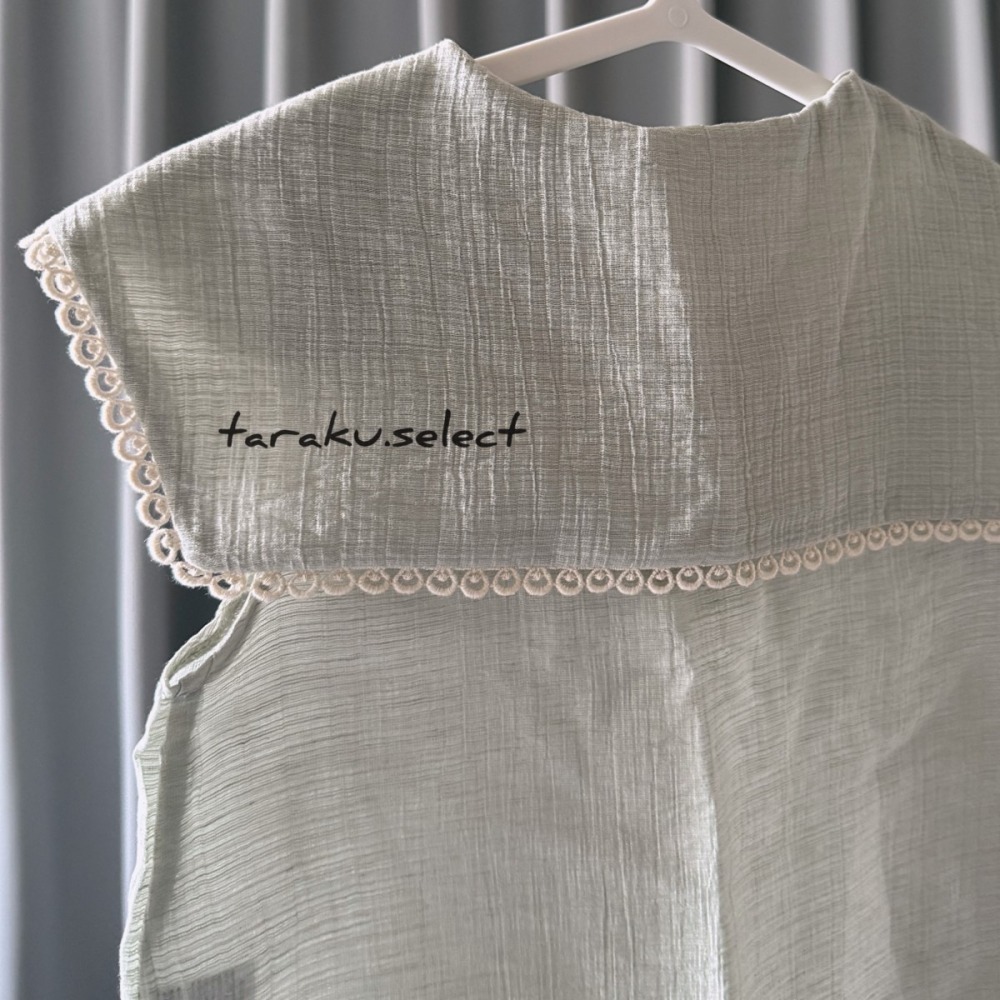 ｜現貨 80~90cm｜韓國童裝 薄荷綠大領片套衫。女寶穿搭 韓國直送 多樂選物-細節圖3