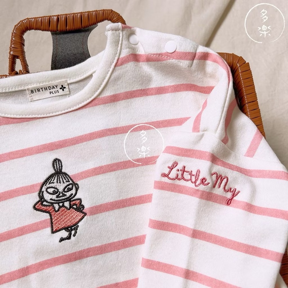 ｜現貨 80cm｜Moomin 小不點條紋長袖包屁衣。日本童裝 純棉 嚕嚕米小不點 Moomin 多樂選物-細節圖2