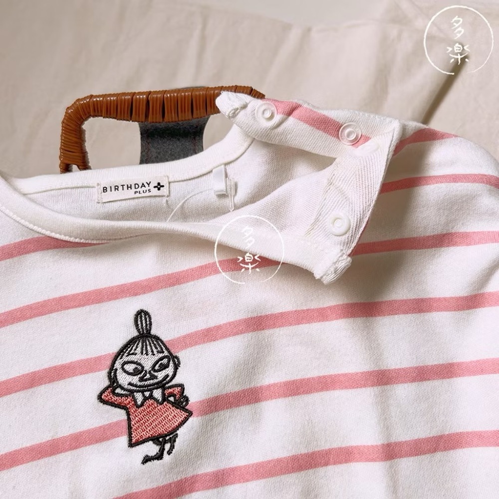 ｜現貨 80cm｜Moomin 小不點條紋長袖包屁衣。日本童裝 純棉 嚕嚕米小不點 Moomin 多樂選物-細節圖3