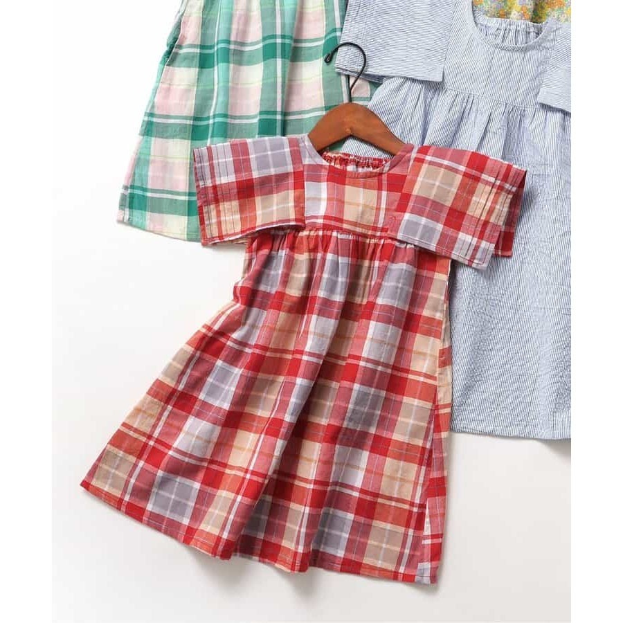 ｜現貨 100-120cm｜apres les cours 女童洋裝。日本童裝代購 女寶洋裝 格紋洋裝 多樂選物-細節圖4