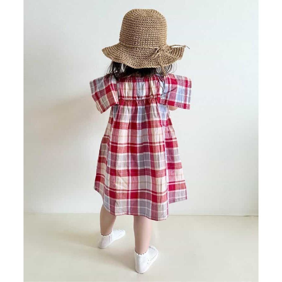 短袖洋裝｜現貨 110cm｜apres les cours 女童洋裝。日本童裝代購 女寶洋裝 格紋洋裝 多樂選物 ss-細節圖3