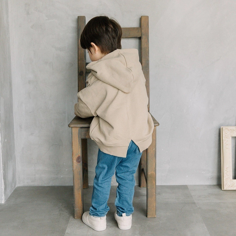 ｜現貨 110cm｜海鷗刺繡幼童長袖帽踢。日本童裝代購 幼童帽T 後開衩 寶寶冬天帽踢  多樂選物-細節圖3