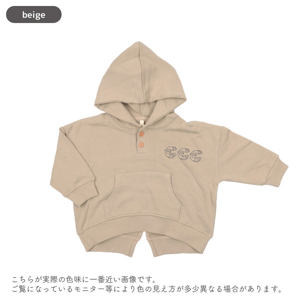 ｜現貨 110cm｜海鷗刺繡幼童長袖帽踢。日本童裝代購 幼童帽T 後開衩 寶寶冬天帽踢  多樂選物-細節圖6