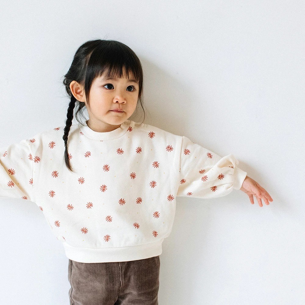 ｜現貨 110cm｜小花 女童 大學踢。日本童裝 幼童大學T 寶寶大學踢 幼兒長袖上衣 多樂選物-細節圖2