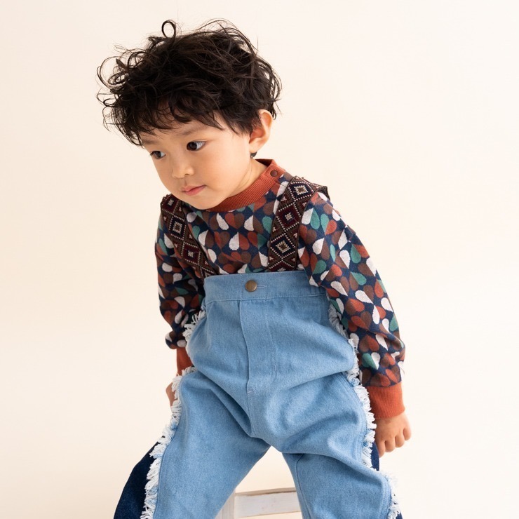 ｜現貨 90cm｜復古愛心圖案針織上衣。日本童裝 寶寶上衣 兒童上衣 多樂選物-細節圖6