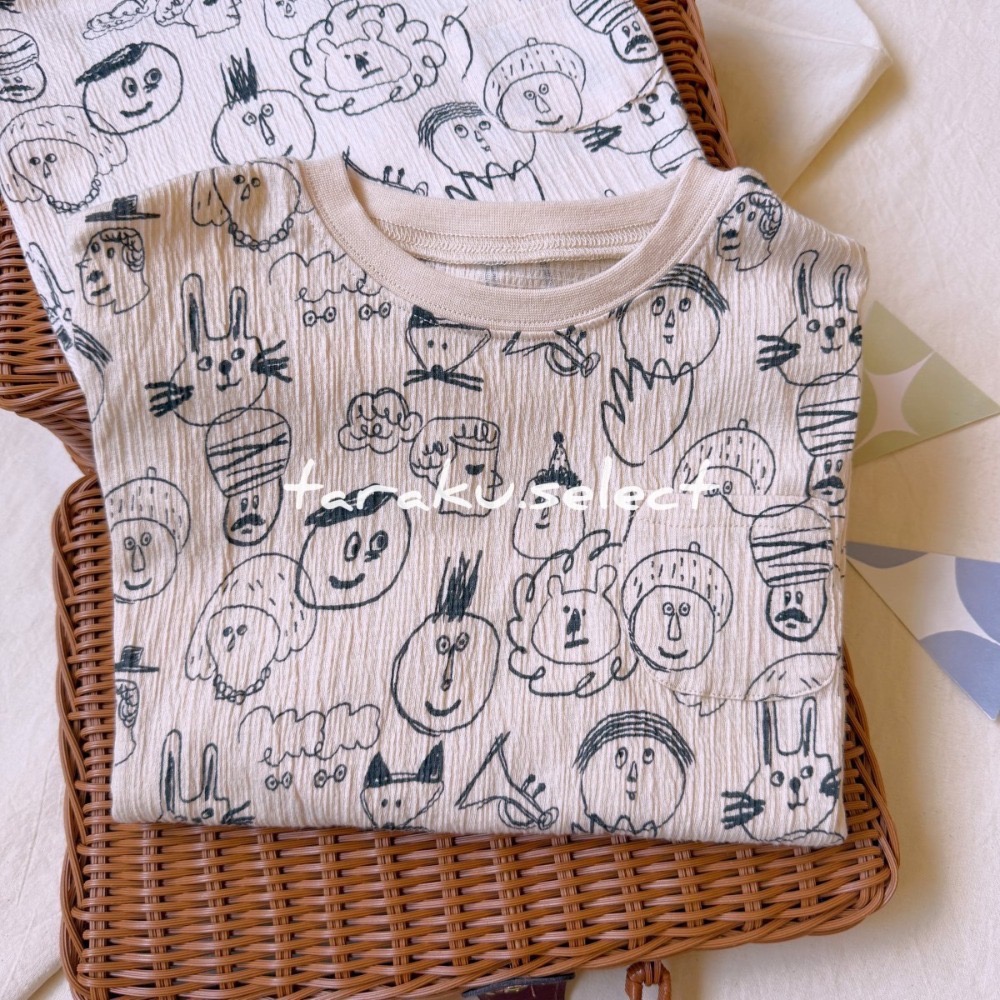 ｜現貨 90cm｜有機棉寶寶長袖上衣。手繪童趣寶寶上衣。寶寶薄長袖 幼兒園衣服 25aw多樂選物-規格圖7