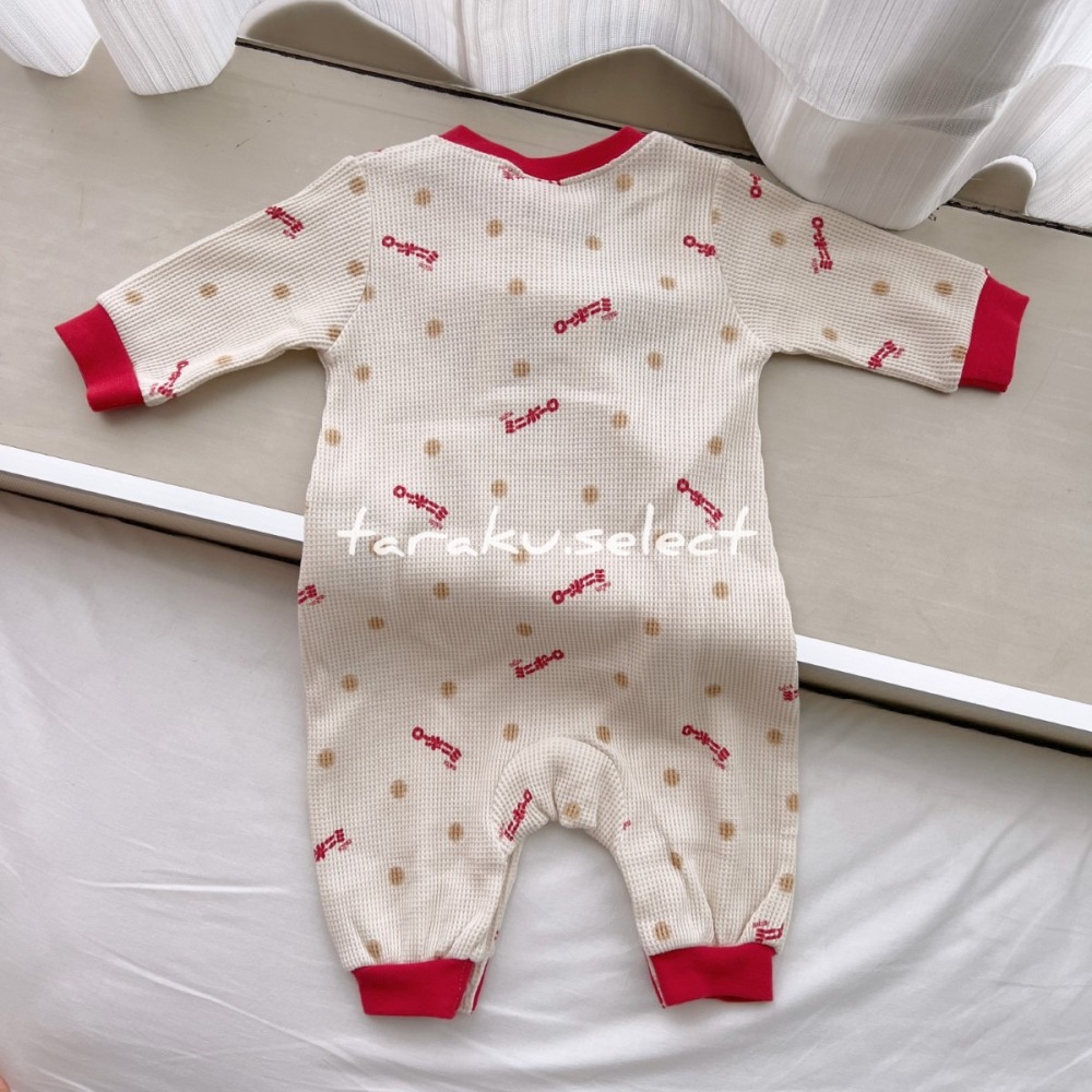 ｜現貨 70cm｜華膚格寶寶長袖連身衣。日本童裝代購 日本小饅頭餅乾聯名 多樂選物-細節圖2