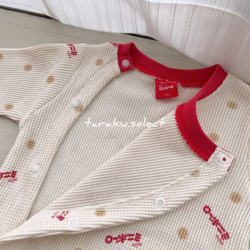 ｜現貨 70cm｜華膚格寶寶長袖連身衣。日本童裝代購 日本小饅頭餅乾聯名 多樂選物-細節圖4