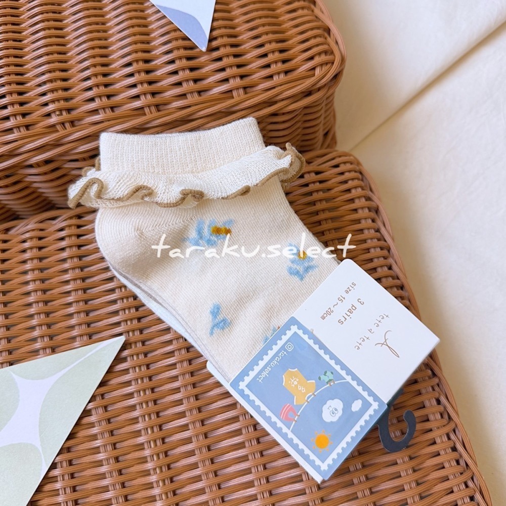 童襪｜現貨 15~20cm｜tete a tete 女童襪3雙組。日本童裝代購 官方通路 兒童襪子 兒童襪 多樂選物-細節圖2