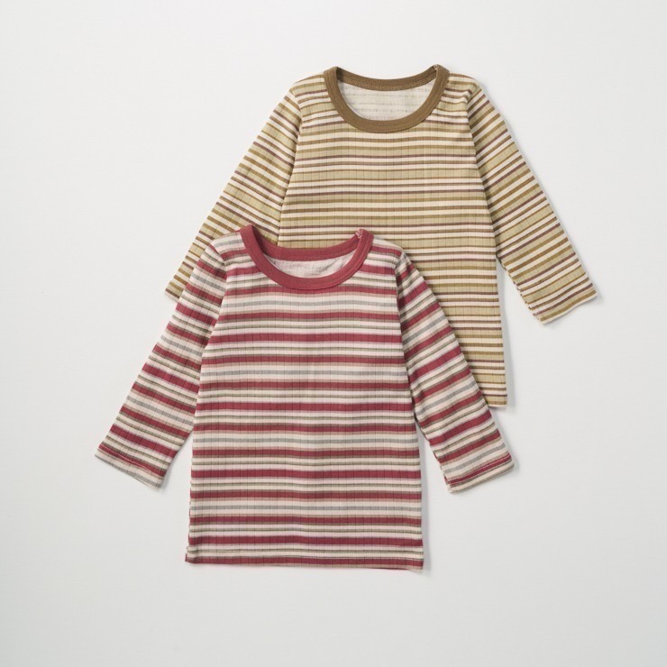 ｜現貨 90cm｜&mignon 長袖內衣2件組。日本童裝 寶寶 內搭 秋冬 薄長袖 多樂選物-細節圖2