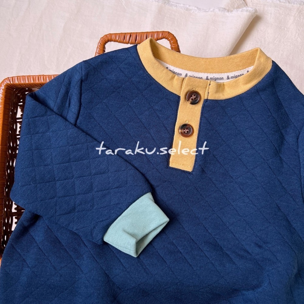 ｜現貨 110cm｜日本 &mignon 鋪棉兒童居家服。日本童裝 幼兒睡衣 腹卷褲 多樂選物-細節圖3