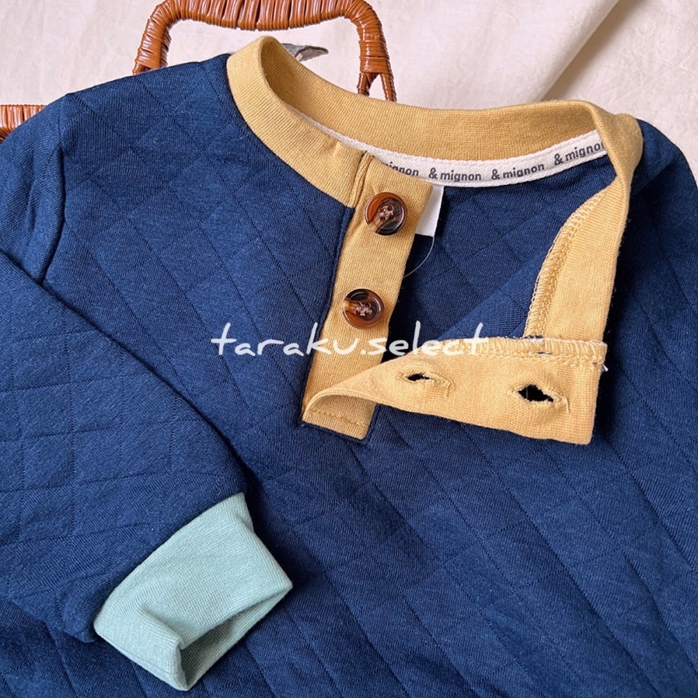 ｜現貨 110cm｜日本 &mignon 鋪棉兒童居家服。日本童裝 幼兒睡衣 腹卷褲 多樂選物-細節圖4