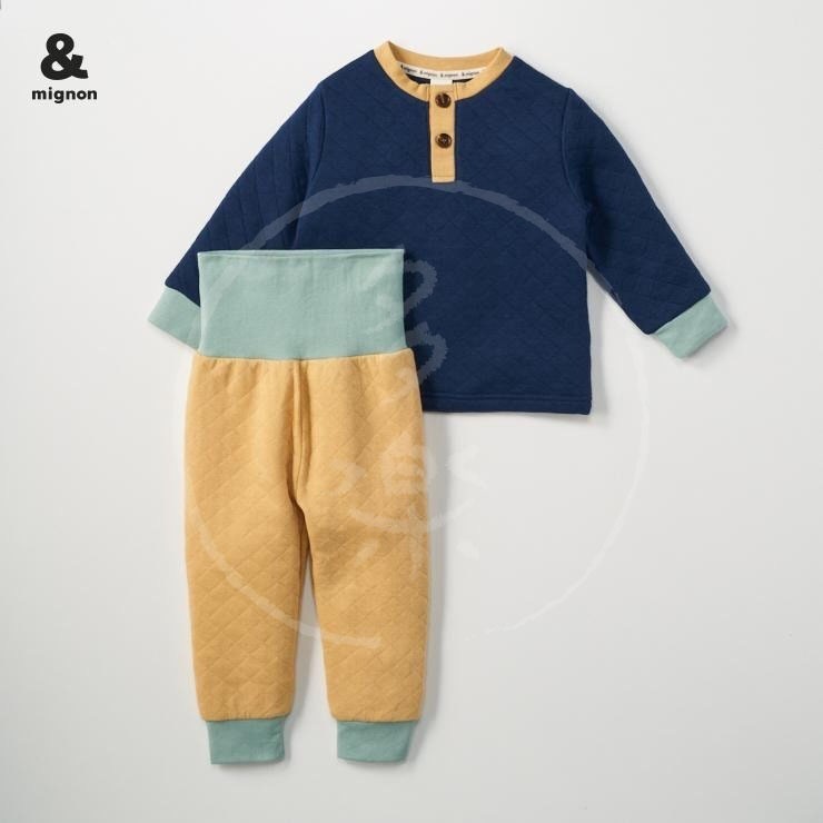 ｜現貨 90cm 110cm｜日本 &mignon 鋪棉兒童居家服。日本童裝 幼兒睡衣 腹卷褲 多樂選物-規格圖7