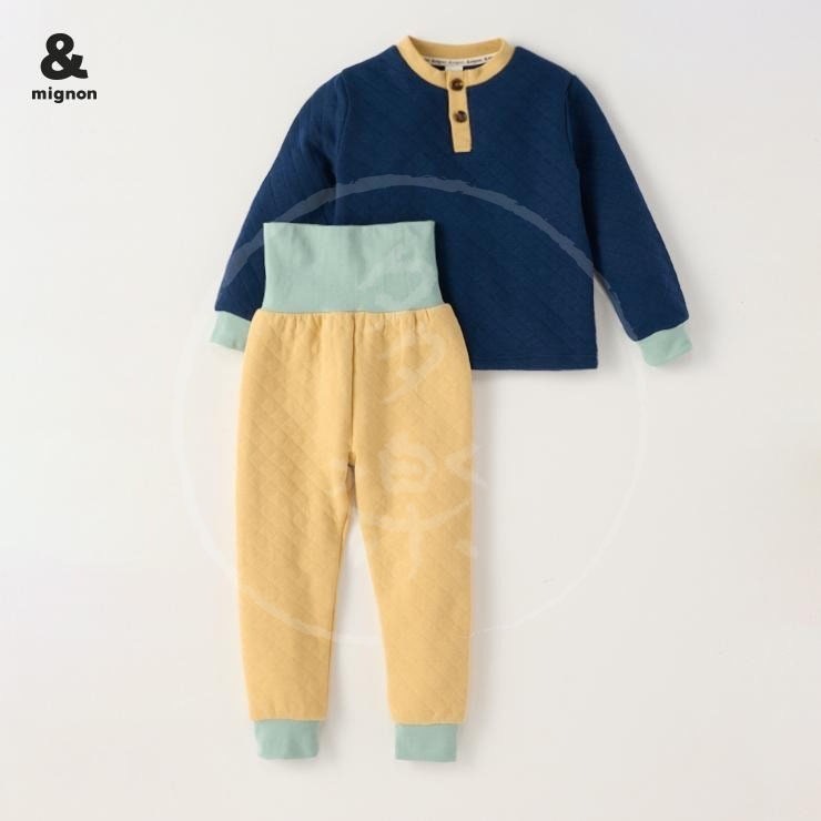 ｜現貨 90cm 110cm｜日本 &mignon 鋪棉兒童居家服。日本童裝 幼兒睡衣 腹卷褲 多樂選物-規格圖7