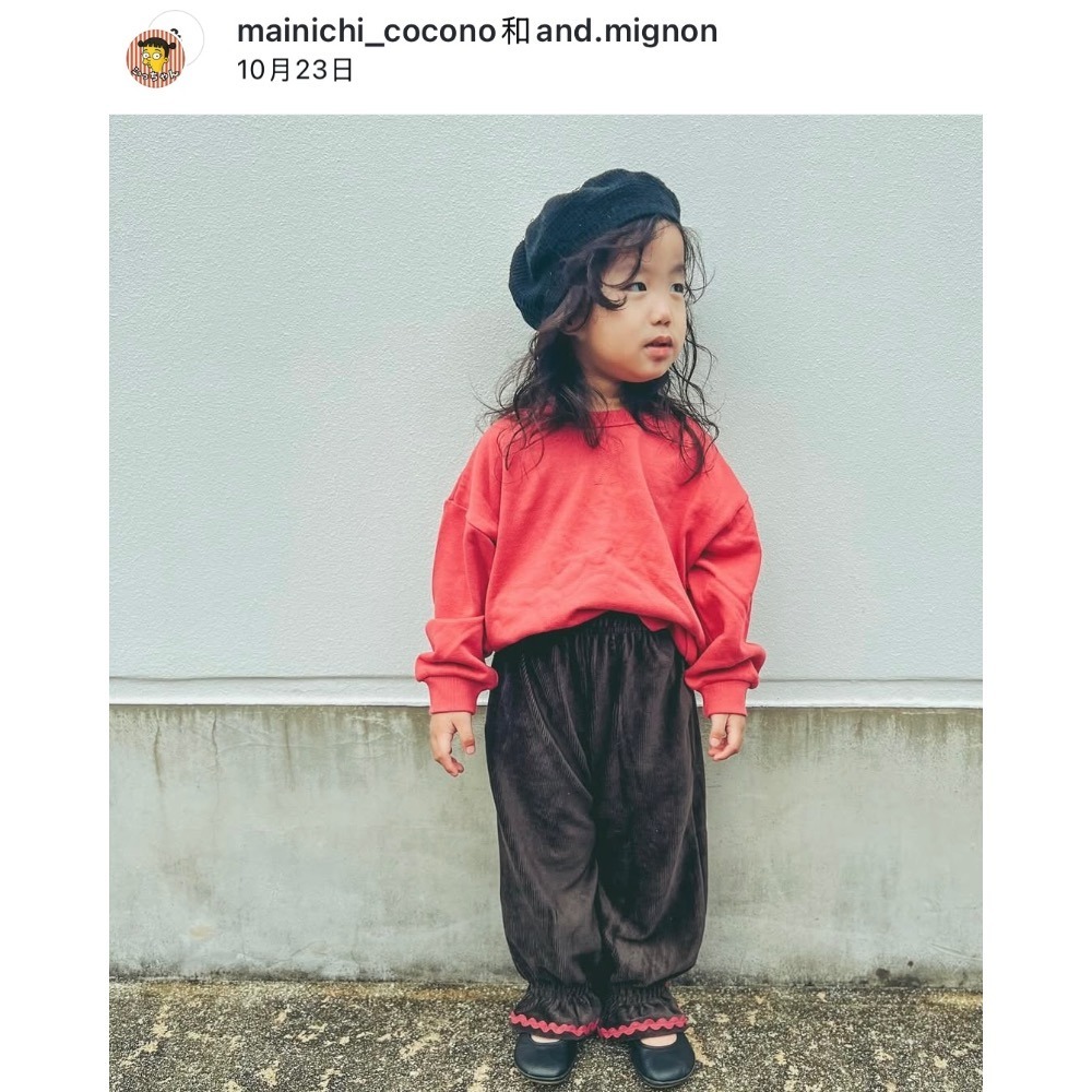 ｜現貨 100cm 110cm｜日本 &mignon 燈芯絨長褲。日本童裝 女童長褲 秋冬長褲 幼兒園褲子 多樂選物-細節圖3