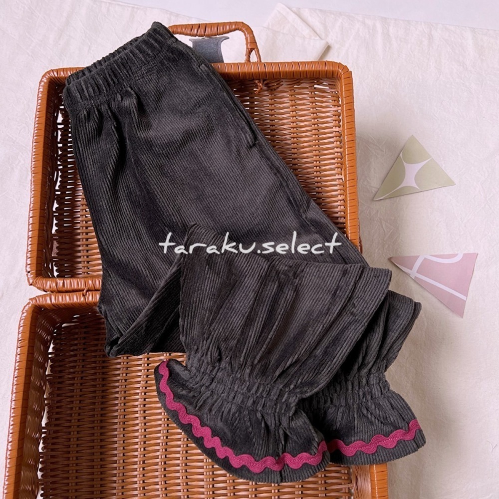 ｜現貨 110cm｜日本 &mignon 燈芯絨長褲。日本童裝 女童長褲 秋冬長褲 幼兒園褲子 多樂選物-細節圖4