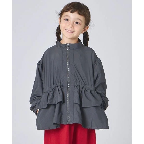 ｜現貨 110cm｜日本 pairmanon 女童薄外套。日本童裝 女童夾克 愛心拉鍊 荷葉裝飾 多樂選物-細節圖2