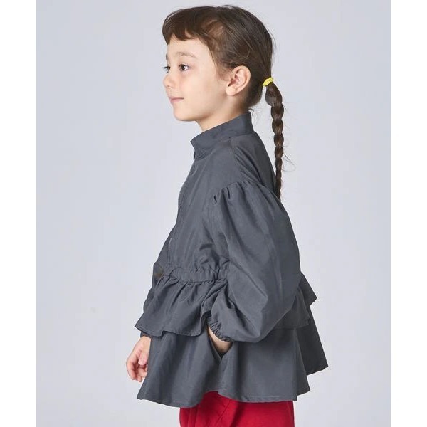 ｜現貨 110cm｜日本 pairmanon 女童薄外套。日本童裝 女童夾克 愛心拉鍊 荷葉裝飾 多樂選物-細節圖3