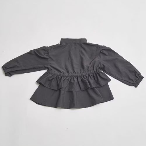 ｜現貨 110cm｜日本 pairmanon 女童薄外套。日本童裝 女童夾克 愛心拉鍊 荷葉裝飾 多樂選物-細節圖8