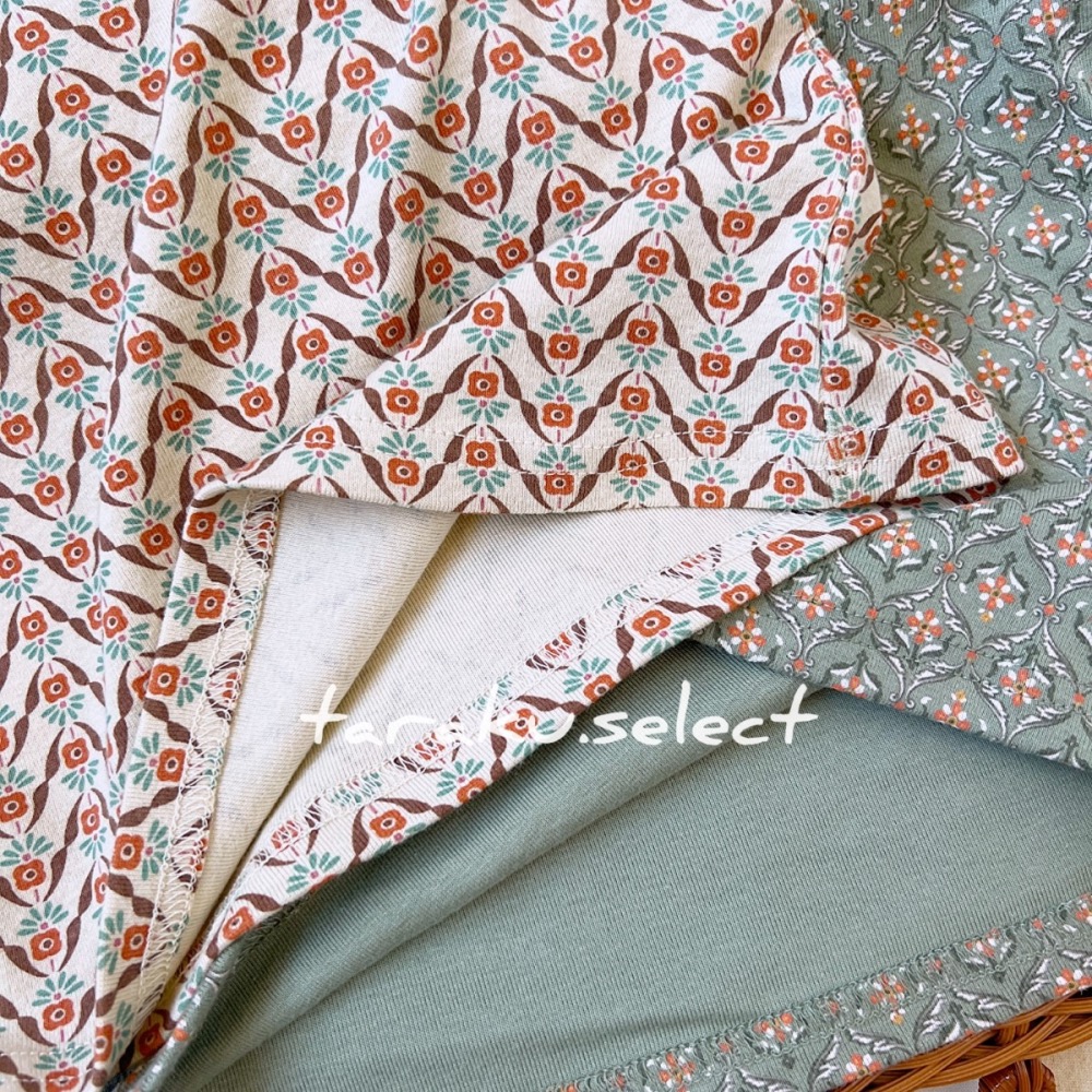 ｜現貨 90cm 100cm｜&mignon 復古花紋長袖上衣。日本童裝 女寶內搭 女寶內衣 多樂選物-細節圖5