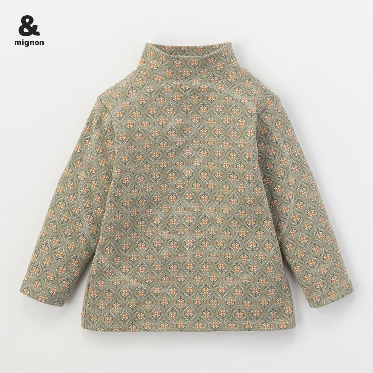 ｜現貨 90cm 100cm｜&mignon 復古花紋長袖上衣。日本童裝 女寶內搭 女寶內衣 多樂選物-規格圖6