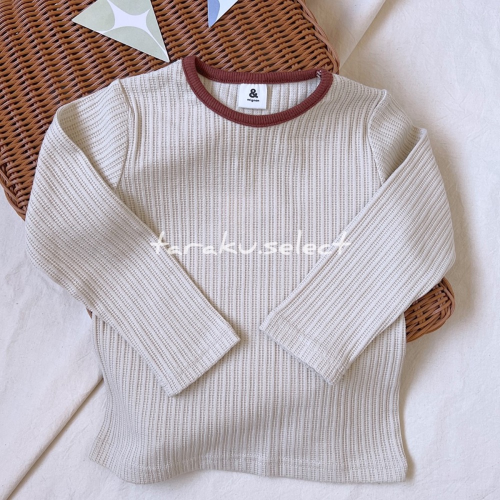 ｜現貨 100cm｜&mignon 兩件式長袖背心上衣。日本童裝 女寶 細肩帶背心 女寶上衣 多樂選物-細節圖2