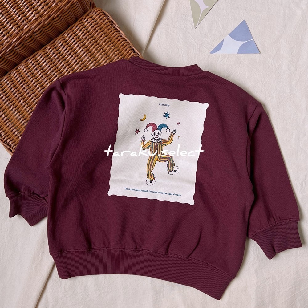 長袖上衣｜現貨 100cm｜mid mile 幼兒 長袖大學踢。日本童裝 星星月亮 長袖T恤 多樂選物-細節圖3