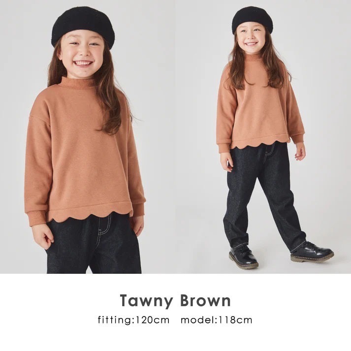 現貨 100cm 110cm 120cm｜小立領內刷毛貝殼下襬長袖上衣。日本童裝 刷毛 幼兒園穿搭 花瓣造型 多樂選物-細節圖6