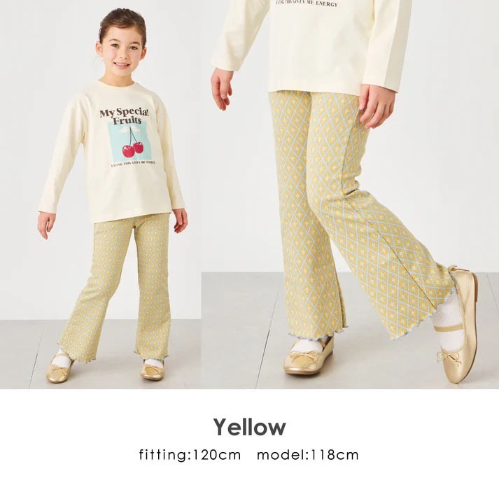 ｜現貨 110cm 120cm｜女童緹花喇叭褲。日本童裝 ever closet 復古 兒童長褲 針織褲 多樂選物-細節圖5