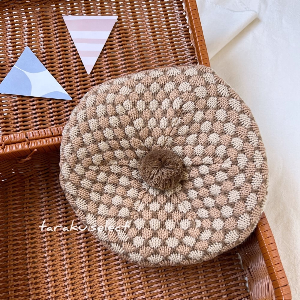 ｜現貨 48cm｜&mignon 針織貝蕾帽。日本童裝 寶寶貝蕾帽 貝雷帽 溫暖 刷毛  多樂選物-細節圖3