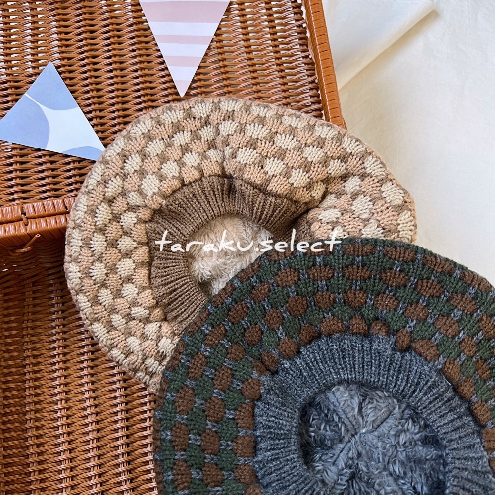 ｜現貨 48cm｜&mignon 針織貝蕾帽。日本童裝 寶寶貝蕾帽 貝雷帽 溫暖 刷毛  多樂選物-細節圖4