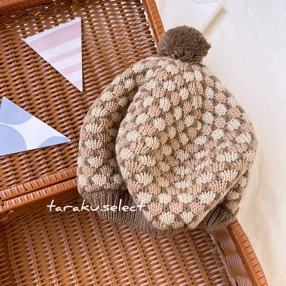 ｜現貨 48cm｜&mignon 針織貝蕾帽。日本童裝 寶寶貝蕾帽 貝雷帽 溫暖 刷毛  多樂選物-細節圖5