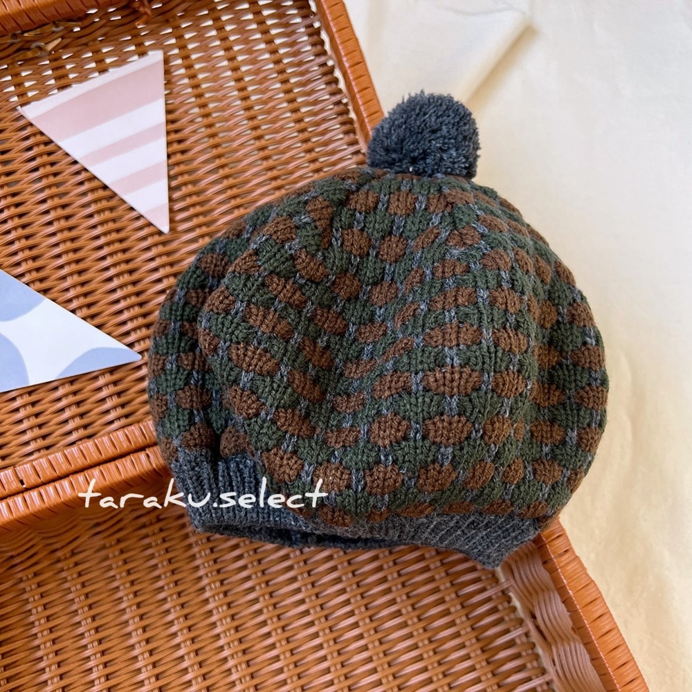 ｜現貨 48cm｜&mignon 針織貝蕾帽。日本童裝 寶寶貝蕾帽 貝雷帽 溫暖 刷毛  多樂選物-細節圖6